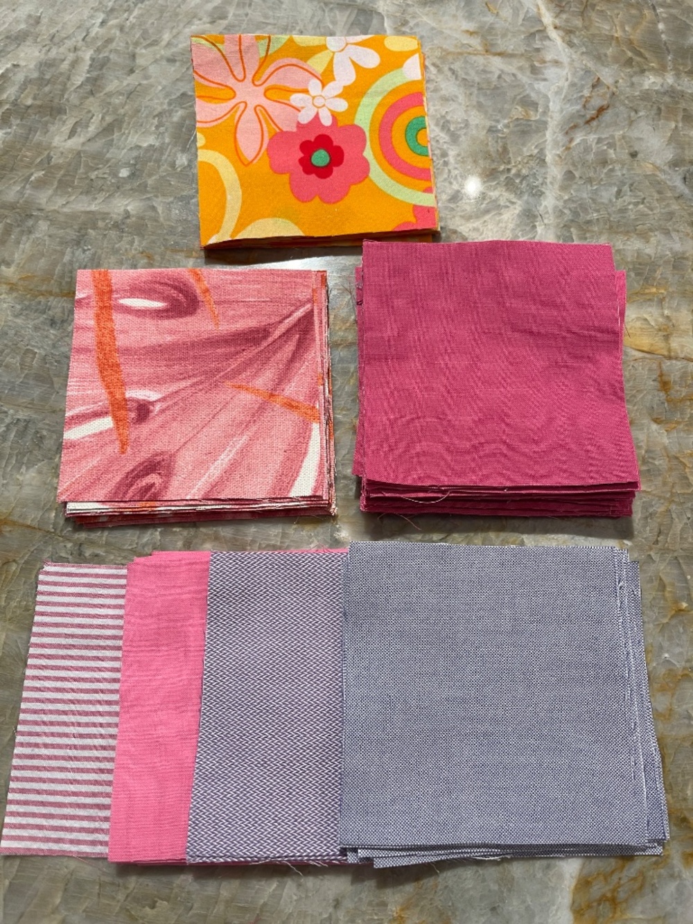 100 Precut 5" Quilt Squares Repurposed Fabric Charm Pack